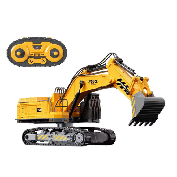 Set de asamblare RC excavator cu telecomandă - Inlea4Fun TRUCK - 133 piese