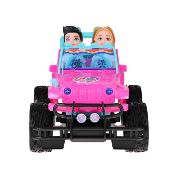 MAȘINĂ ROZ cu telecomandă pentru păpuși - FUNNY SUPER CAR