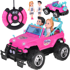 MAȘINĂ ROZ cu telecomandă pentru păpuși - FUNNY SUPER CAR - 