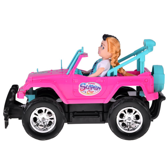 MAȘINĂ ROZ cu telecomandă pentru păpuși - FUNNY SUPER CAR