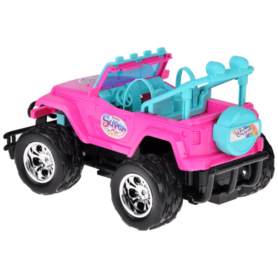 MAȘINĂ ROZ cu telecomandă pentru păpuși - FUNNY SUPER CAR