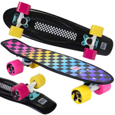 Skateboard - Inlea4Fun Retro Poly Cruiser - carouri colorate - 