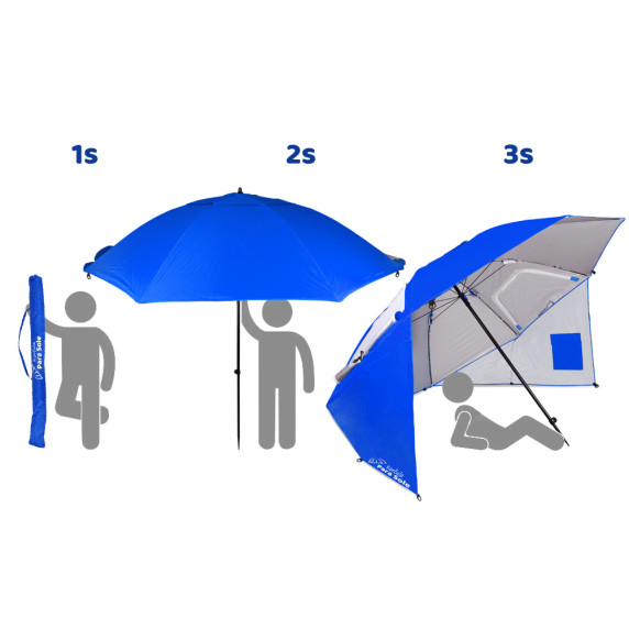 Napernyő oldalfalakkal, strandsátor 240 cm UPF 50+ Korcula Para Sole - sötétkék