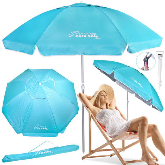 Strand napernyő 240 cm UPF 50+ Chalkidiki Para SoleSun - Kék