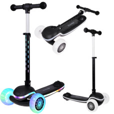 Balančná kolobežka 3-kolesová so zvukovými a svetelnými efektmi SCOOTER - čierna - 