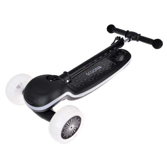 Balančná kolobežka 3-kolesová so zvukovými a svetelnými efektmi SCOOTER - čierna