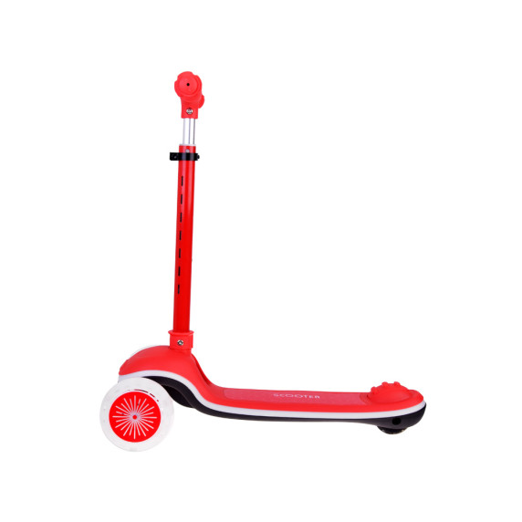 Balančná kolobežka 3-kolesová so zvukovými a svetelnými efektmi SCOOTER - červená