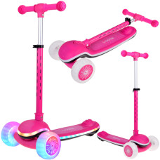Balančná kolobežka 3-kolesová so zvukovými a svetelnými efektmi SCOOTER - ružová - 