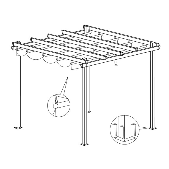 Záhradná pergola Para Sole ESTIVO 3x3x2,4 m