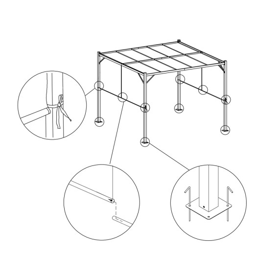 Pergola de grădină - Para Sole ZONA - 3 x 3 x 2 m