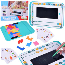 Set educativ tablă LCD 3 in 1, tetris și carduri pentru invățarea limbii engleze TABLA DE DESENAT - 