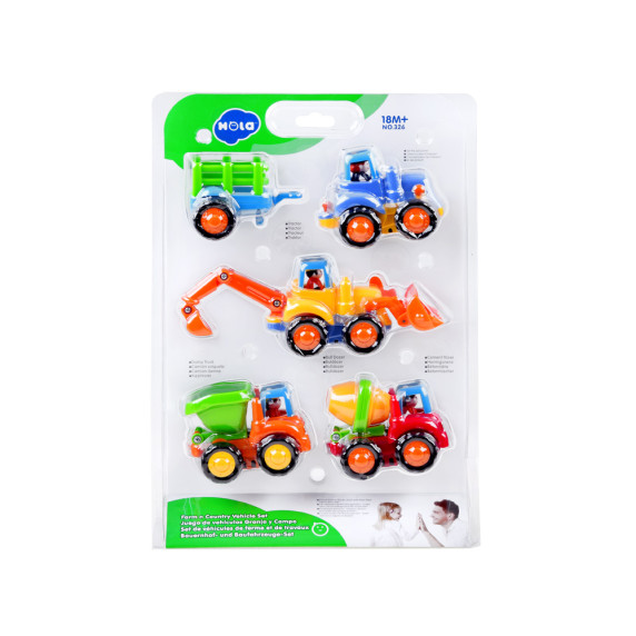 Építőipari játékautók 4 darab HOLA Farm ´n Country Vehicle Set