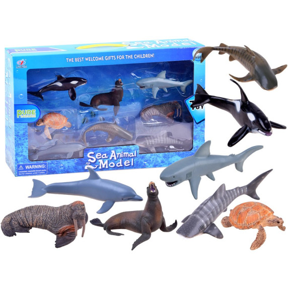 Figúrky - morské živočíchy 8 kusov Inlea4Fun SEA ANIMAL MODEL
