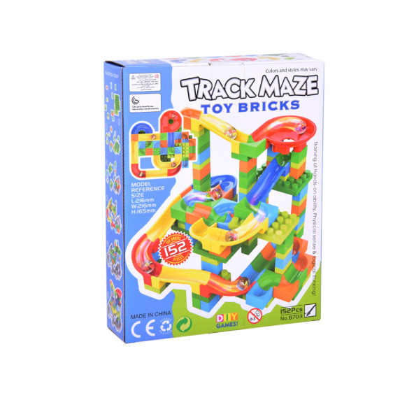 Műanyag golyópálya labdákkal 152 darabos Inlea4Fun TRACK MAZE