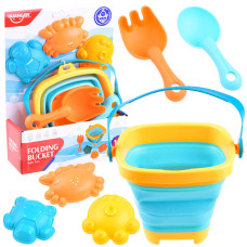 Set jucării pentru nisip cu găleată pliabilă - Inlea4Fun FOLDING BUCKET - 