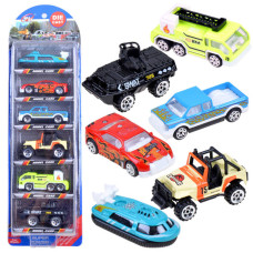 Fém játékautó készlet 6 darab Inlea4Fun DIE CAST - Mix - 