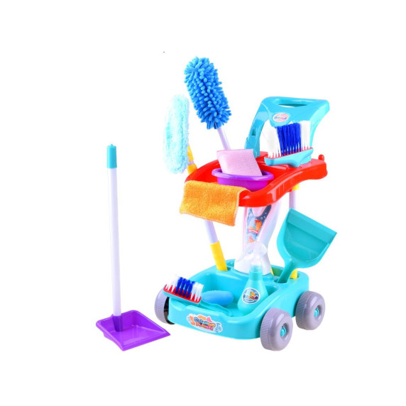 Játék takarítókocsi kiegészítőkkel Inlea4Fun CLEANING PLAYSET