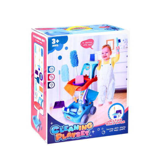 Játék takarítókocsi kiegészítőkkel Inlea4Fun CLEANING PLAYSET