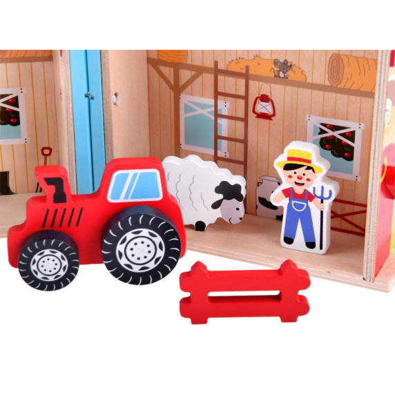 Összecsukható fa játszóház állatokkal Kids Toyland FARM