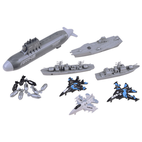 Játék tengeralattjáró hajó készlet 12 darabos Inlea4Fun MILITARY SUPER ARMY
