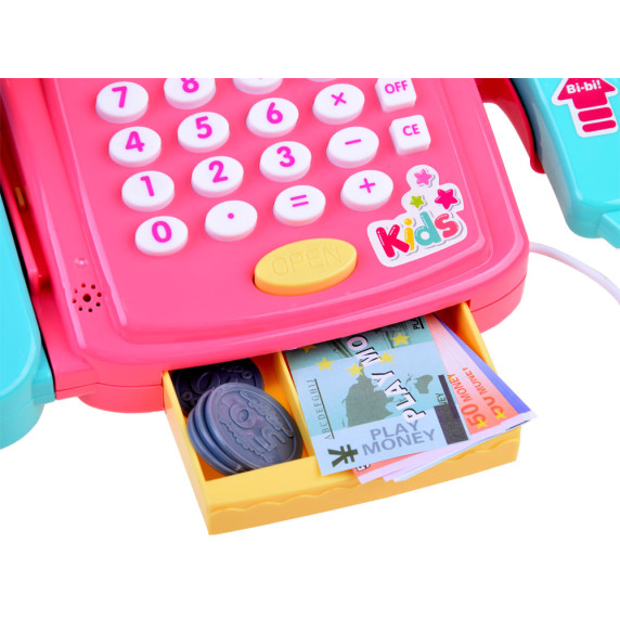 Detská pokladňa s váhou a čítačkou čiarových kódov Inlea4Fun LITTLE SHOPPING - ružová