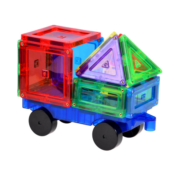 Blocuri de construcție magnetice educaționale 100 buc - Inlea4Fun MAGNASTIX