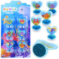 Set ștampile pentru copii - 6 bucăți - Inlea4Fun SEA WORLD - albastru - 