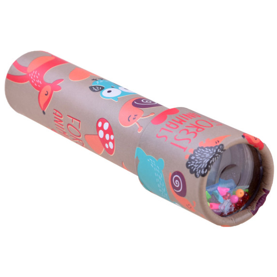 Caleidoscop rotativ pentru copii -  Inlea4Fun FOREST ANIMALS - marou