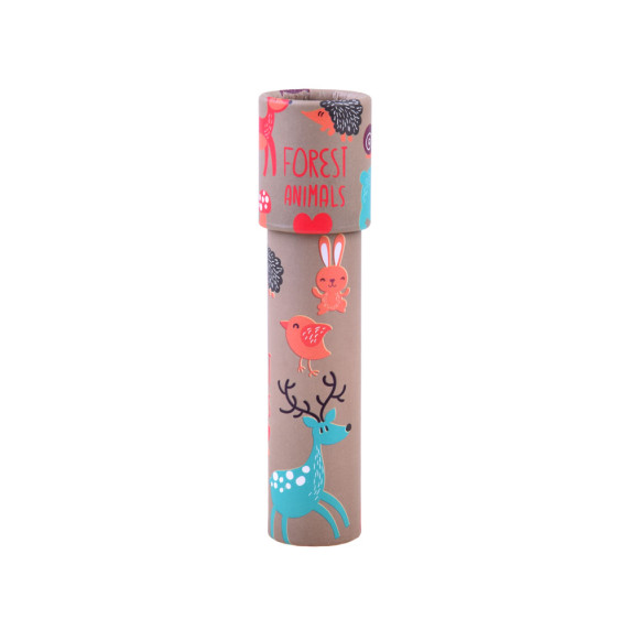 Caleidoscop rotativ pentru copii -  Inlea4Fun FOREST ANIMALS - marou