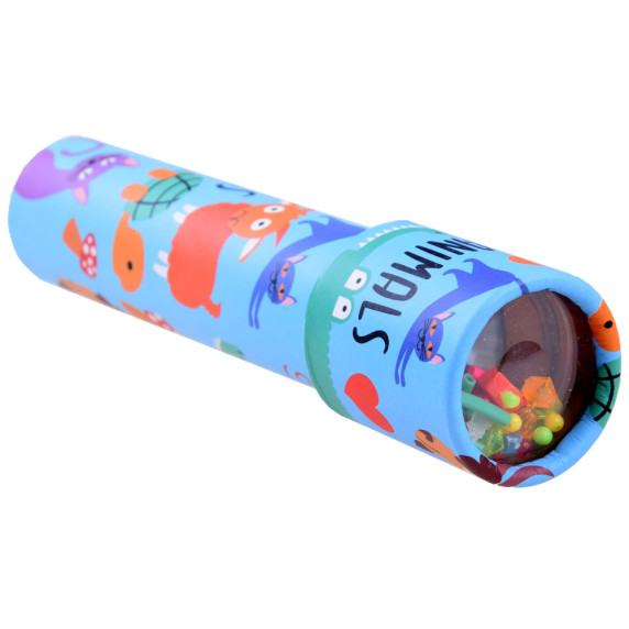 Caleidoscop rotativ pentru copii - Inlea4Fun FOREST ANIMALS - albastru