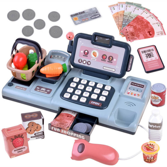 Detská pokladňa s príslušenstvom 25 prvkov HAPPY SHOPPING