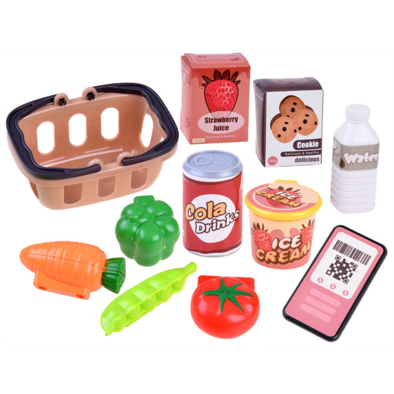 Detská pokladňa s príslušenstvom 25 prvkov HAPPY SHOPPING
