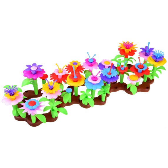 Kreatív építőkészlet 104 darabos nlea4Fun GARDEN BUILDING TABLE - Virágok