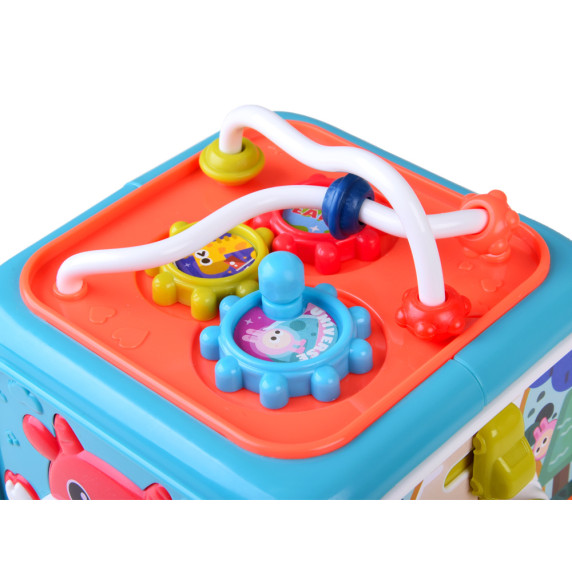 Cub educativ interactiv pentru copii - Inlea4Fun ACTIVITY CUBE BOX - albastru