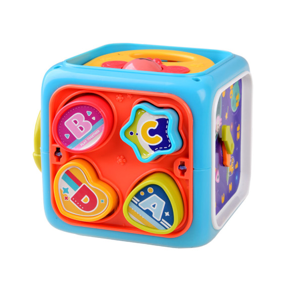 Cub educativ interactiv pentru copii - Inlea4Fun ACTIVITY CUBE BOX - albastru