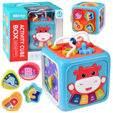 Cub educativ interactiv pentru copii - Inlea4Fun ACTIVITY CUBE BOX - albastru - 