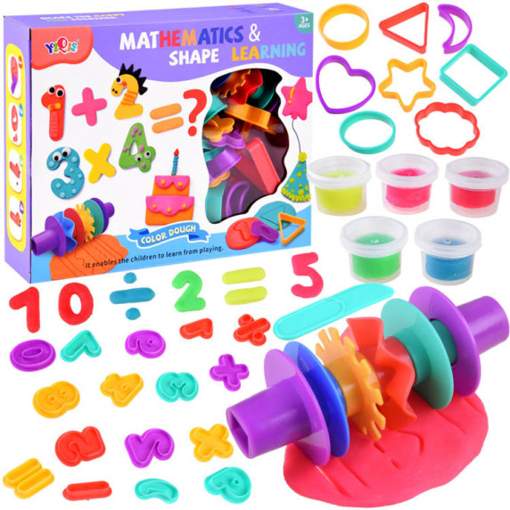 Set plastelină cu forme și numere  - Inlea4Fun MATHEMATICS  & SHAPE LEARNING