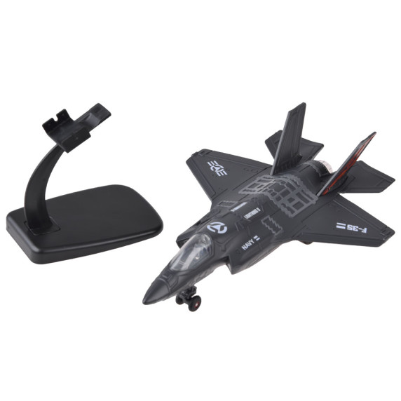 Avion de luptă F-25 metalic -  Inlea4Fun METAL PLANE - negru