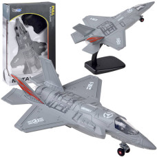 Avion de luptă F-25 metalic -  Inlea4Fun METAL PLANE - gri - 