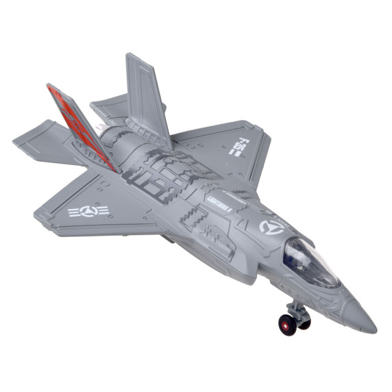 Avion de luptă F-25 metalic -  Inlea4Fun METAL PLANE - gri