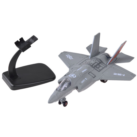 Avion de luptă F-25 metalic -  Inlea4Fun METAL PLANE - gri