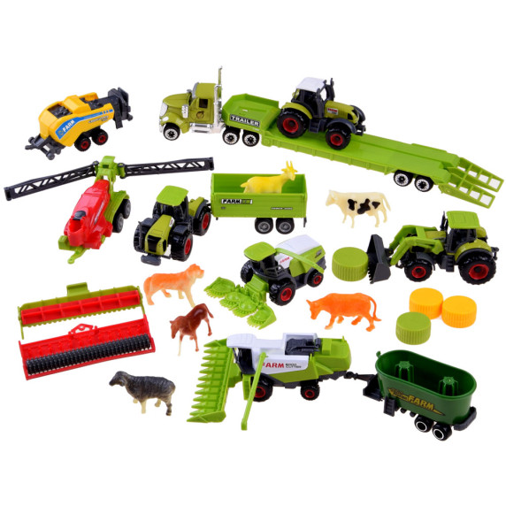 Farm játék készlet mezőgazdasági gépekkel Inlea4Fun FARM TRACTOR SET