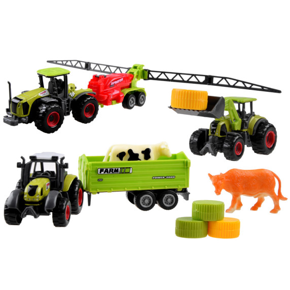 Farm játék készlet mezőgazdasági gépekkel Inlea4Fun FARM TRACTOR SET