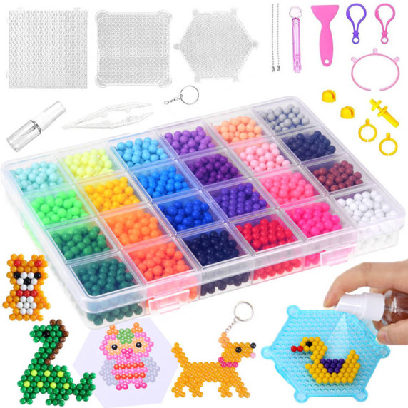 Set mărgele cu 24 culori - Inlea4Fun WATER-SPRAYING MAGIC BEADS