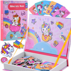 Carte magnetică de puzzle  unicorn -Inlea4Fun MAGNETIC BOOK UNICORN- 39 de elemente - 