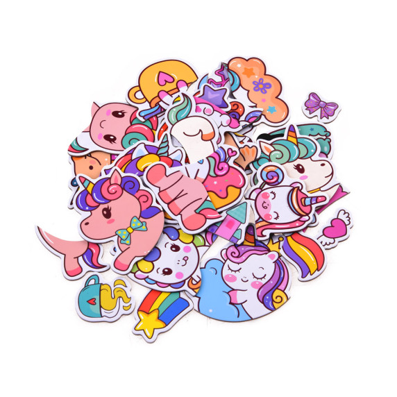 Carte magnetică de puzzle  unicorn -Inlea4Fun MAGNETIC BOOK UNICORN- 39 de elemente