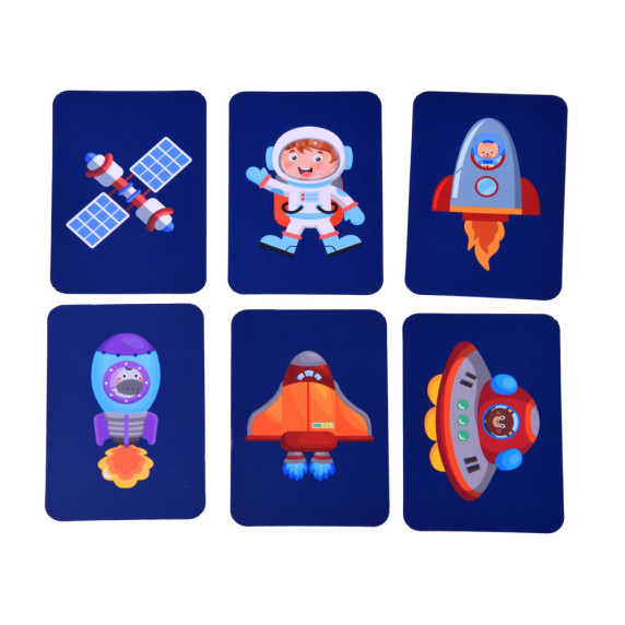 Carte magnetică de puzzle  astronaut - Inlea4Fun MAGNETIC BOOK SPACE- 50 de elemente