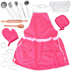 Șorț bucătărie pentru copii cu 18 accesorii - Inlea4Fun JUNIOR CHEF - 