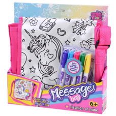 Geantă/poșetă de pictat + markere - unicorn - Inlea4Fun MESSAGE BAG - 