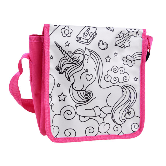 Geantă/poșetă de pictat + markere - unicorn - Inlea4Fun MESSAGE BAG